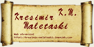 Krešimir Maletaški vizit kartica